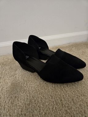 Eileen Fisher Hilly Suede D'orsay Pump Wedges In Black Size 8